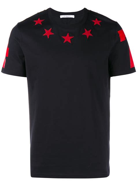 givenchy t shirt black red stars|Givenchy t shirt with holes.